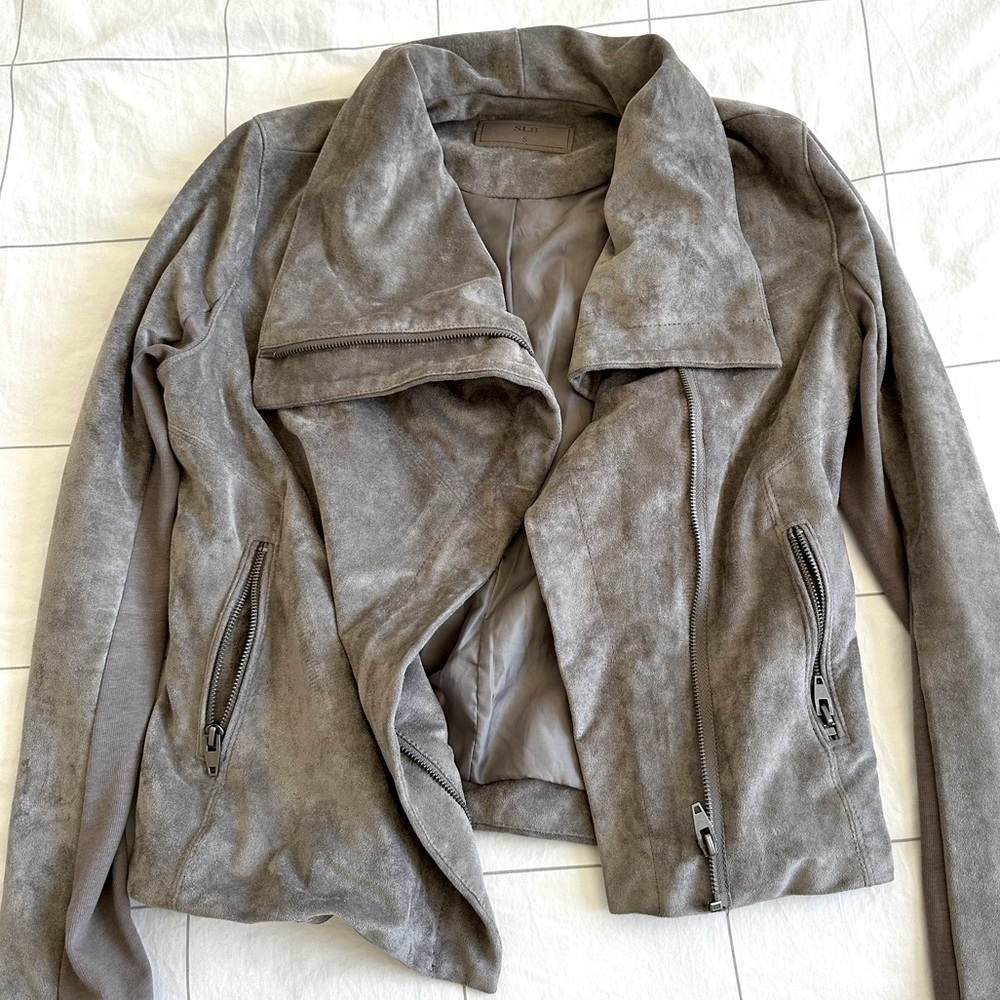 Waterfall Suede Type Material Jacket, Medium Grey - image 1